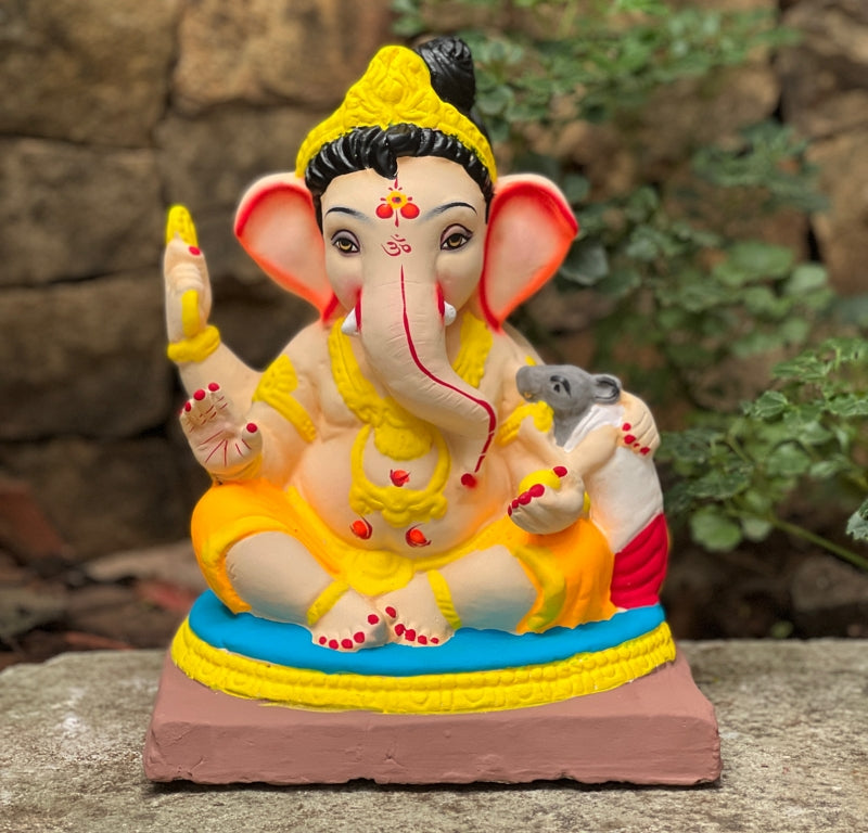 12" Bal Ganesh Paper Mache Ganpati
