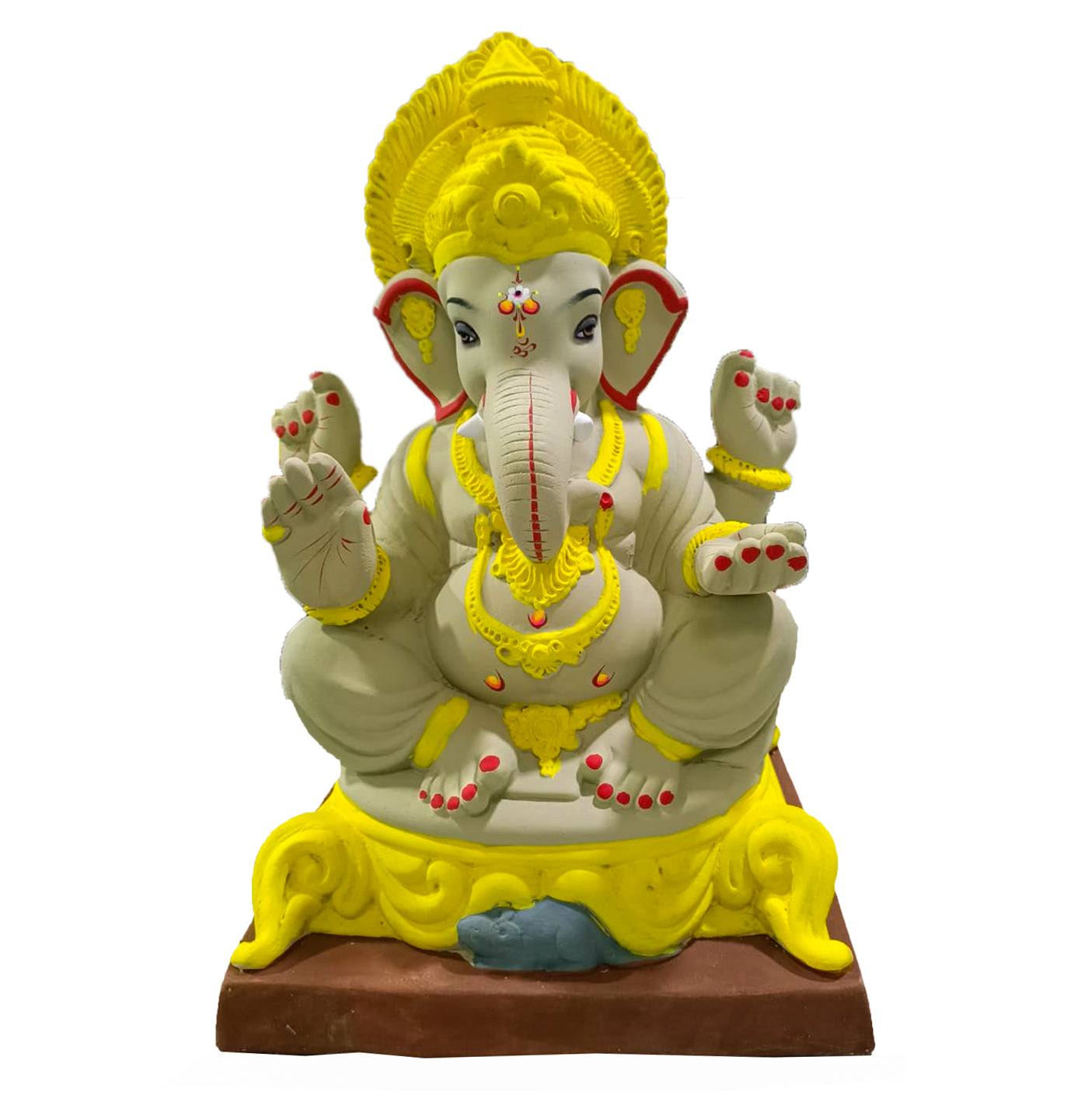 17" Titwala No. 8 Shadu Maati Ganpati Idol | Eco-Friendly Clay Ganesha