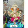 Dhaani Foods 12 Inch Gomay Ganpati Idol (Dark Pink) | Eco-Friendly Ganesha Murti | Ganesh Chaturthi Special