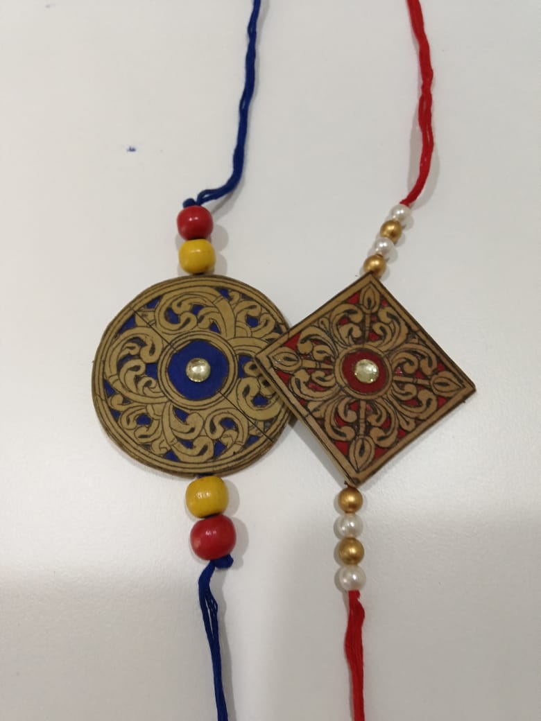 Pattachitra rakhis pack (with chawal and kumkum)