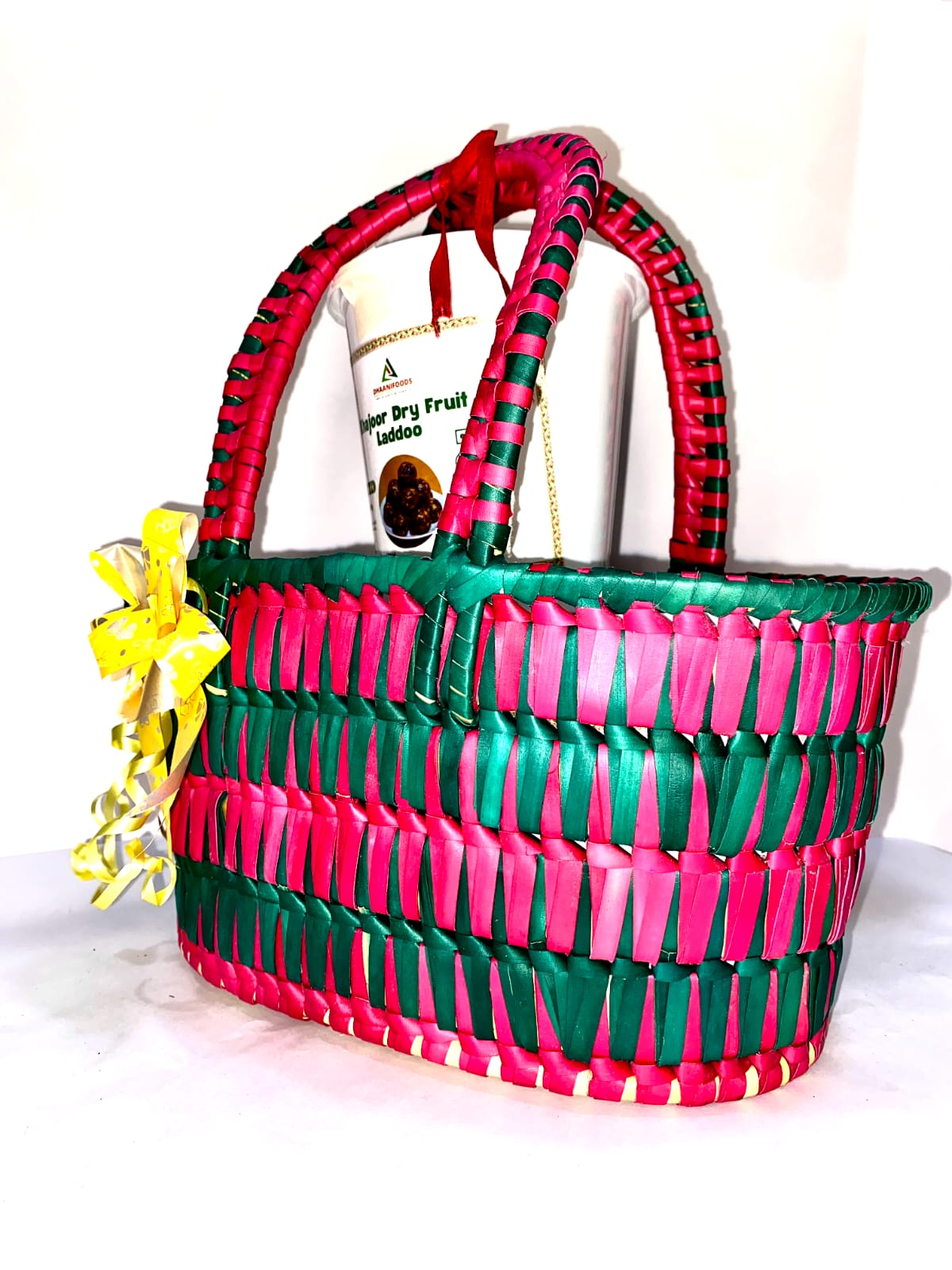 Homemade Ladoo Gift Hamper Basket – Ragi Ladoo, Dry Fruits Ladoo & Khajoor Dry Fruits Ladoo