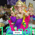 Dhaani Foods 12 Inch Gomay Ganpati Idol (Purple) | Eco-Friendly Ganesha Murti | Ganesh Chaturthi Special