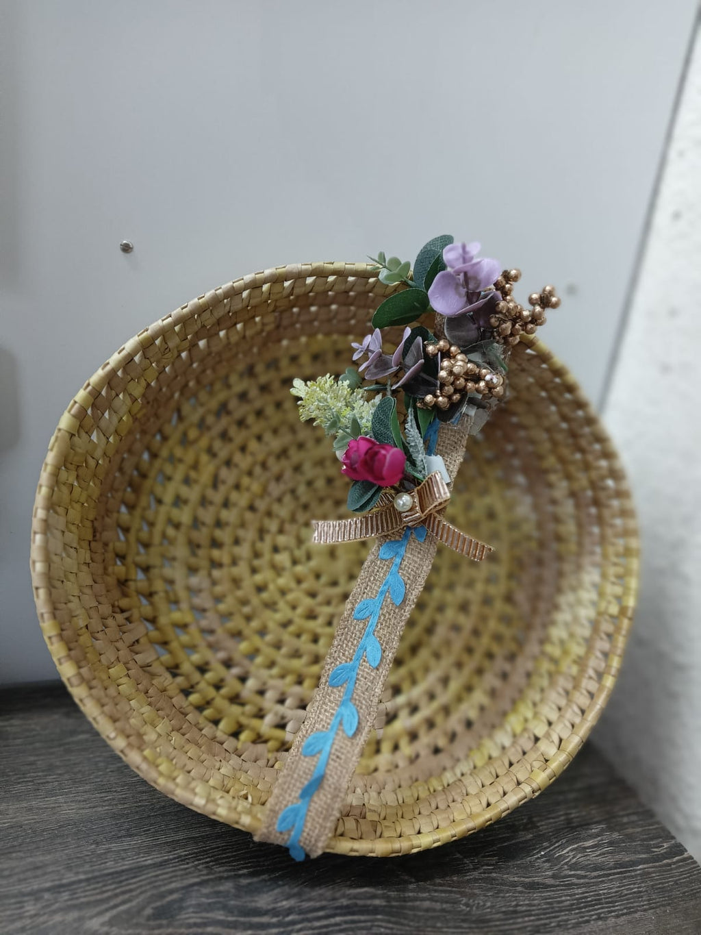 Palm Leaf Round Basket | Handmade Eco-Friendly Basket