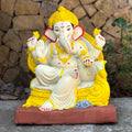 18" Raj Aashan No. 8 NM Shadu Maati Ganpati Idol | Eco-Friendly Clay Ganesha
