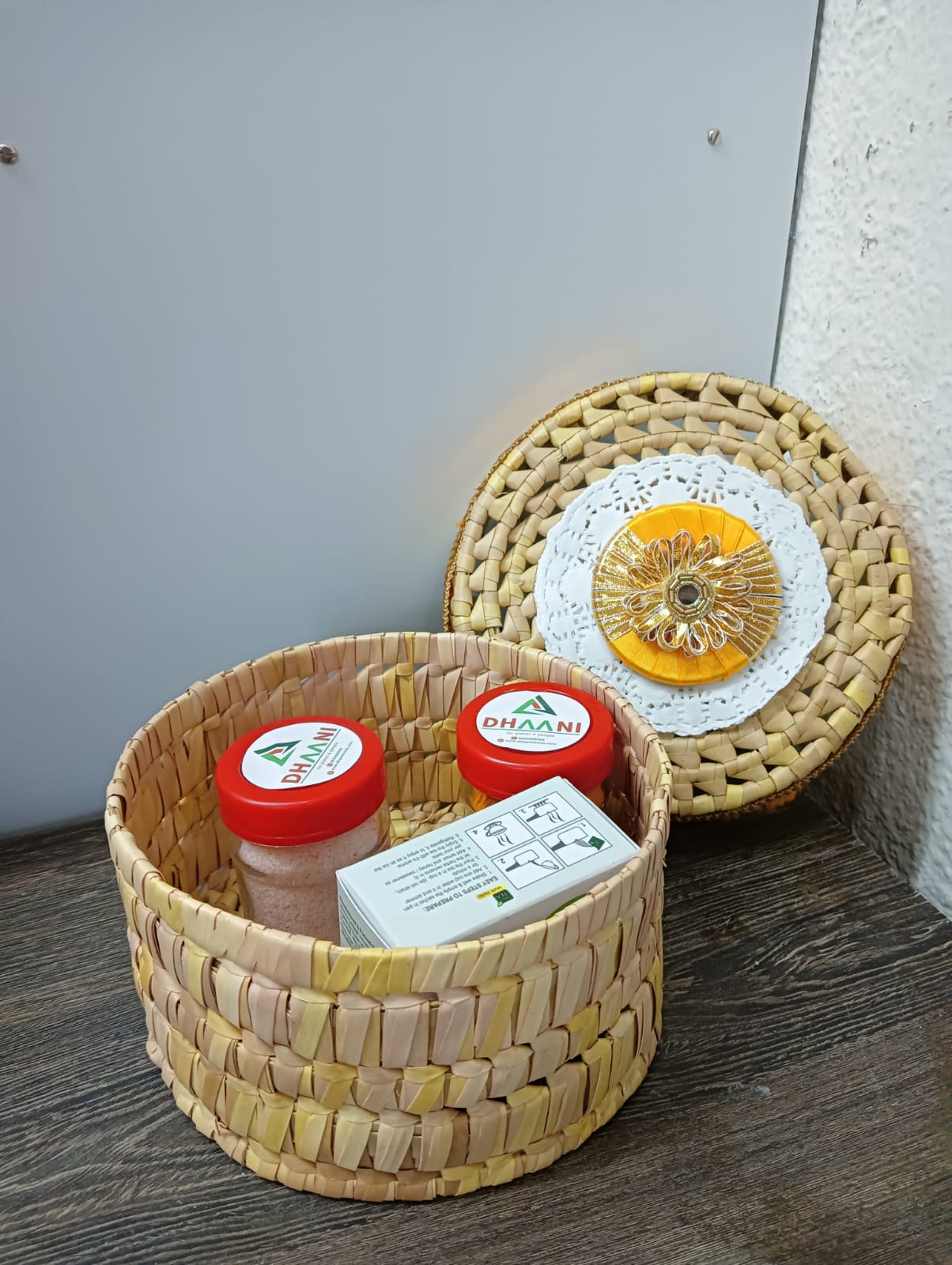 Green Covered Basket | Stylish Storage Basket with Lid