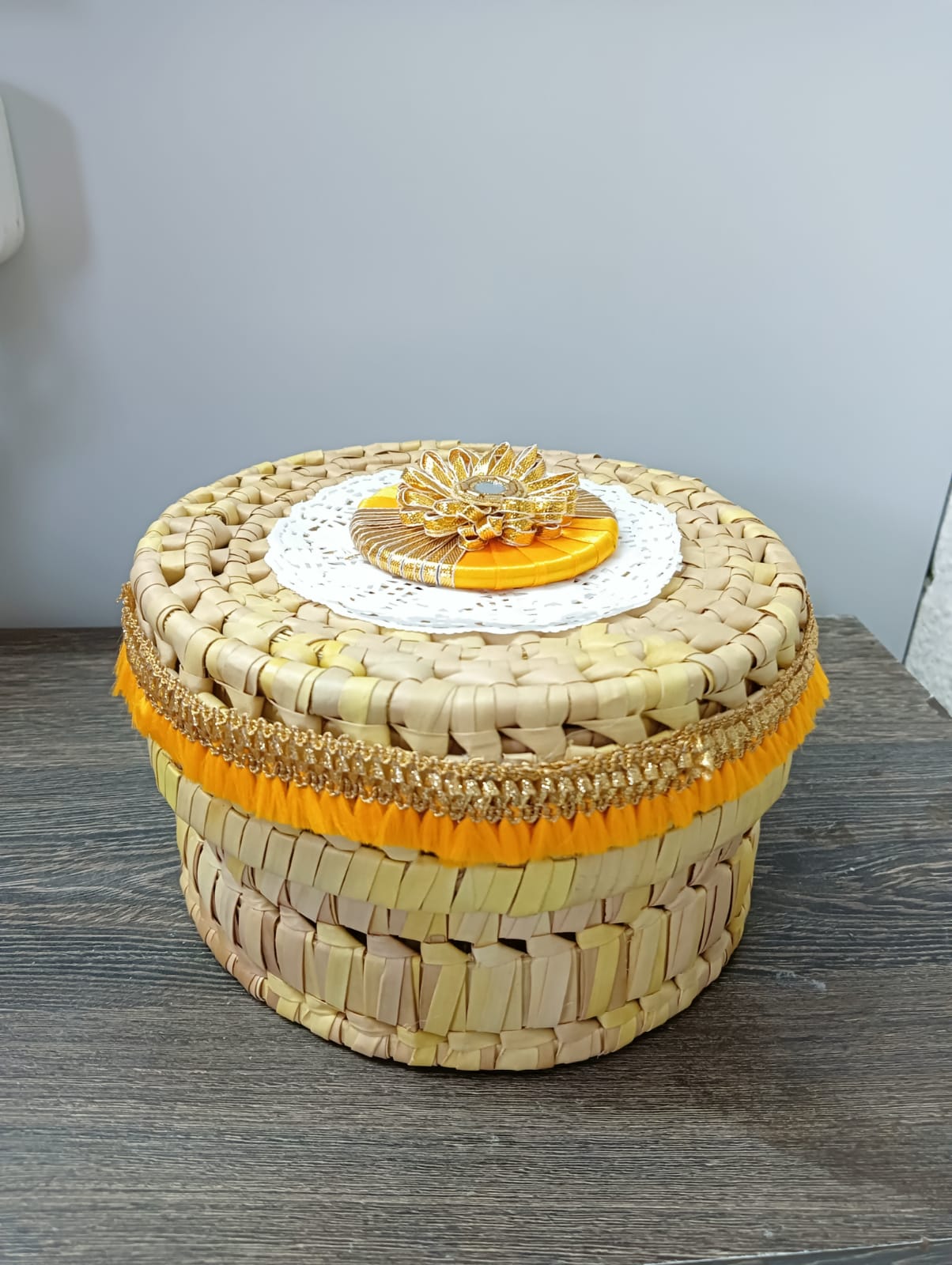 Green Covered Basket | Stylish Storage Basket with Lid