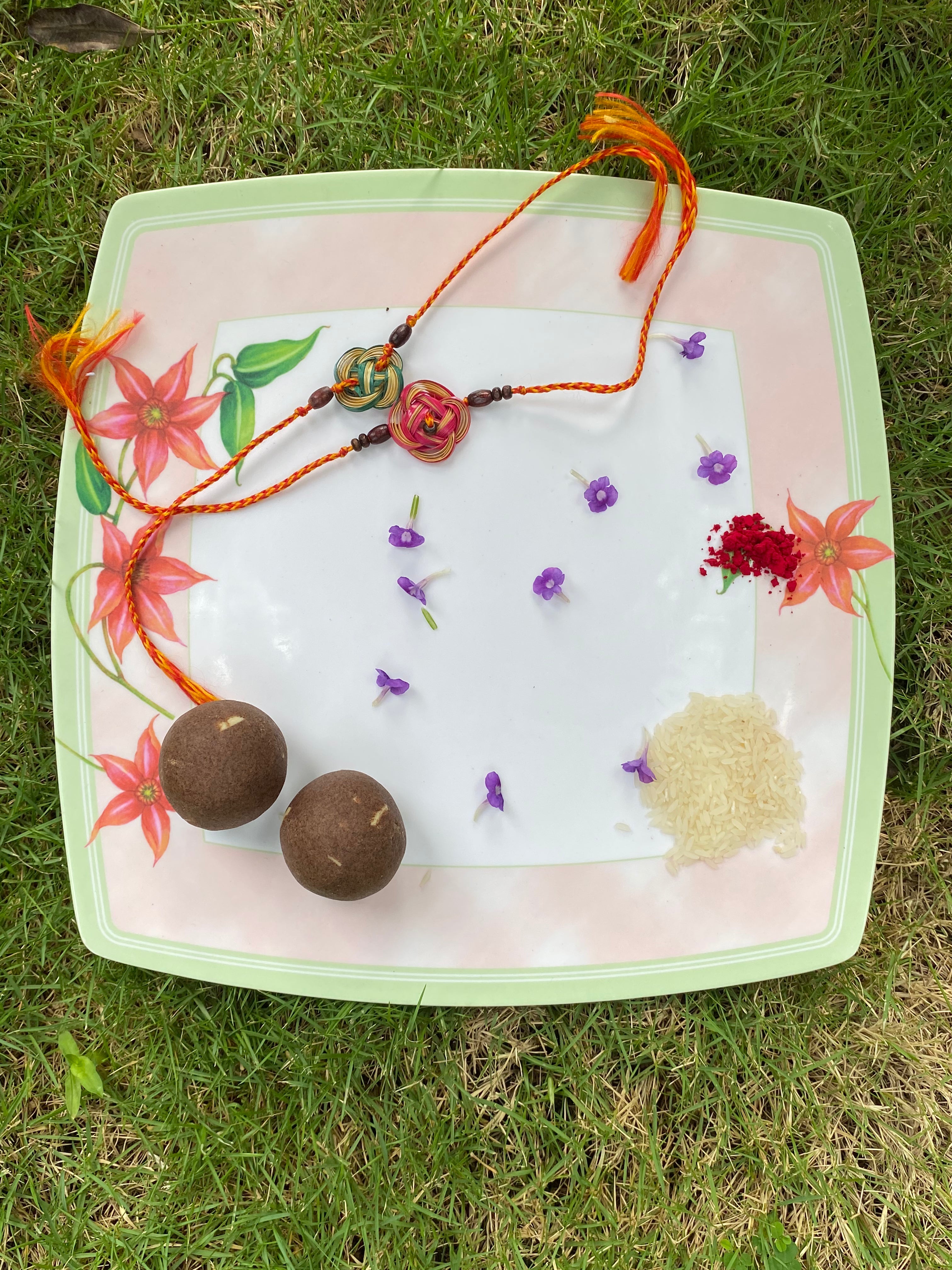 Flower Bamboo Rakhi pack of 2