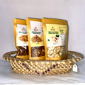 Dry Fruit Gift Basket – Cashews, Almonds & Walnuts in Sabai Grass Basket | Premium Healthy Hamper