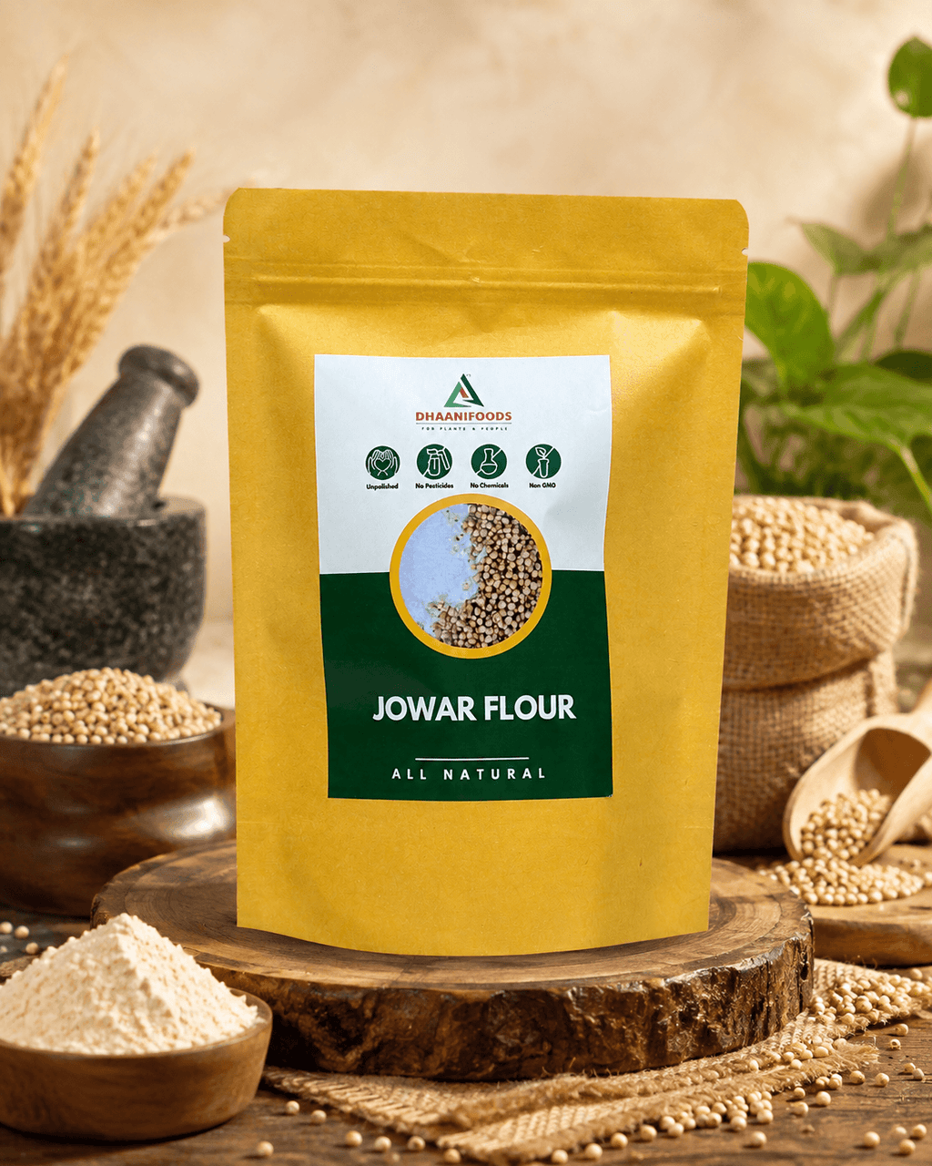 Jowar Flour | Gluten-Free Jowari Atta High Fiber | Dhaani Foods