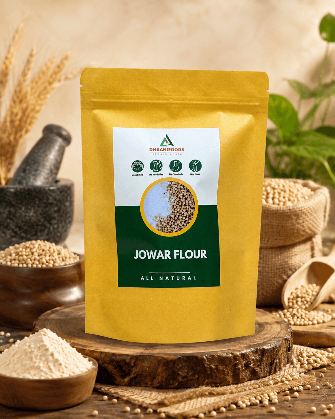 Jowar Flour | Gluten-Free Jowari Atta High Fiber | Dhaani Foods