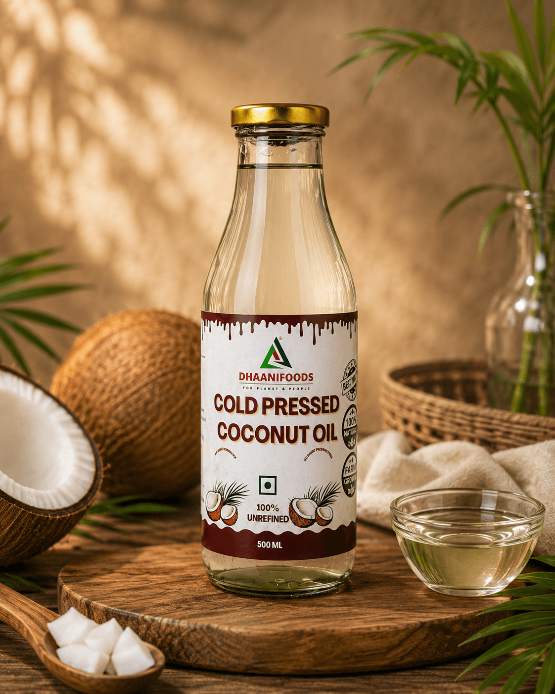 Natural Cold-Pressed Coconut Oil – Pure & Unrefined Cooking Oil