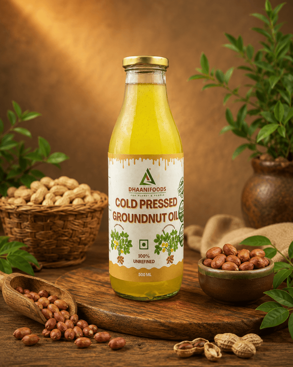 Pure Kachi Ghani Groundnut Oil – Natural Cold-Pressed Cooking Oil