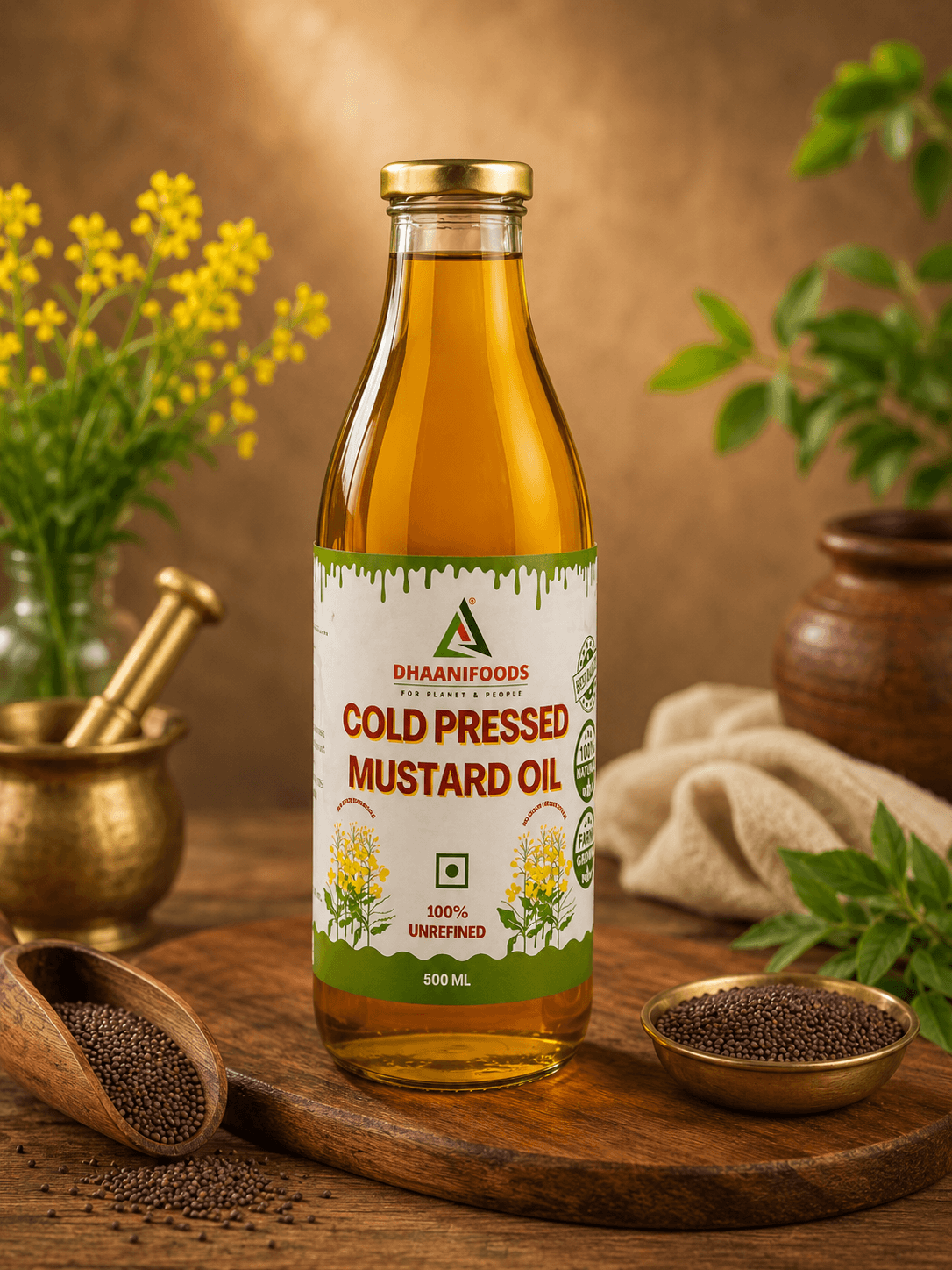 Pure Kachi Ghani Mustard Oil – Natural Cold-Pressed Cooking Oil
