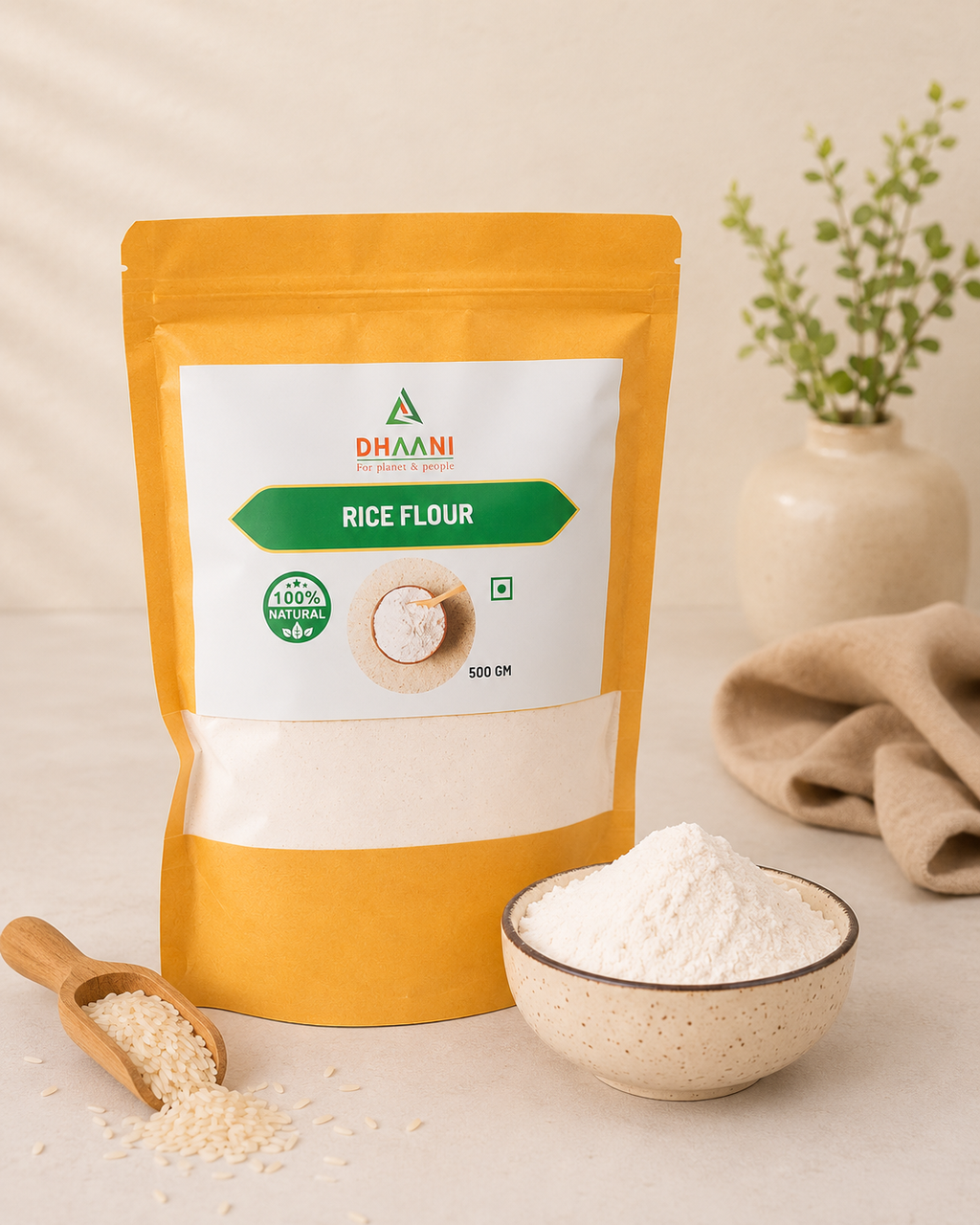 Rice Flour | Gluten-Free Chawal Atta for Cooking & Baking | Dhaani Foods