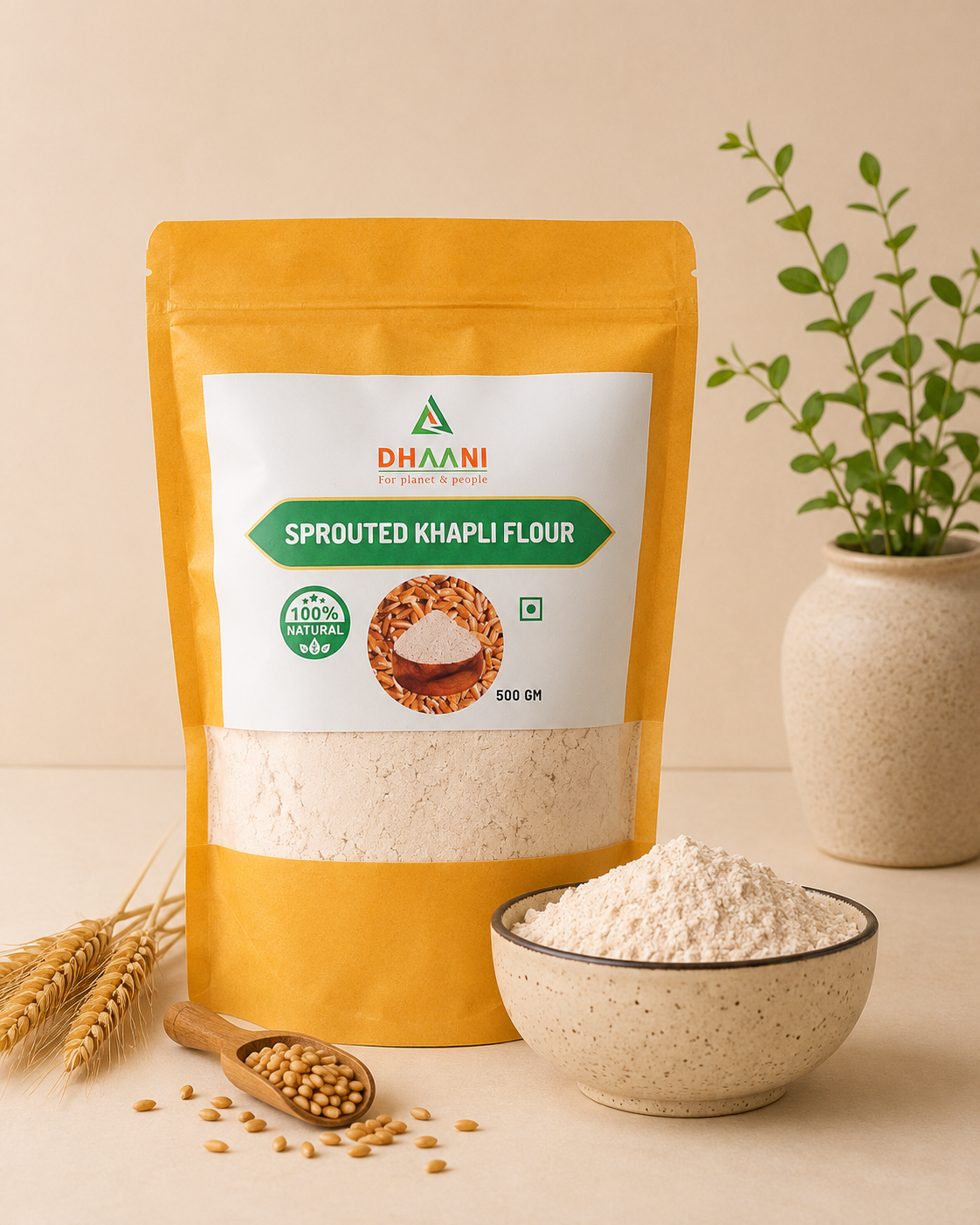 Sprouted Khapli Wheat Flour – Natural Stone Ground Atta