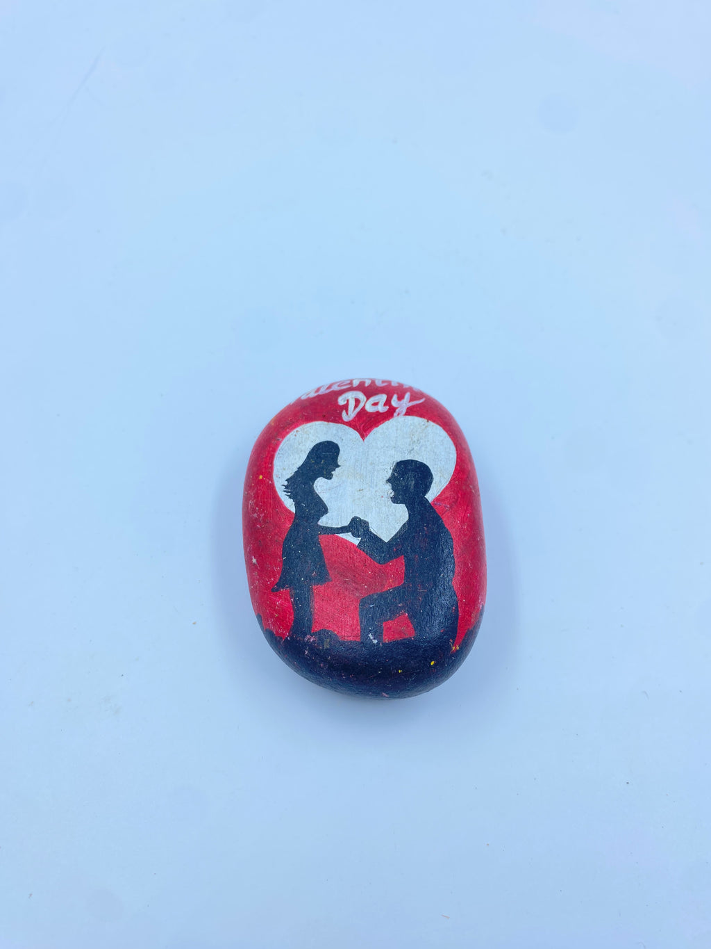 valentines theme painted rock