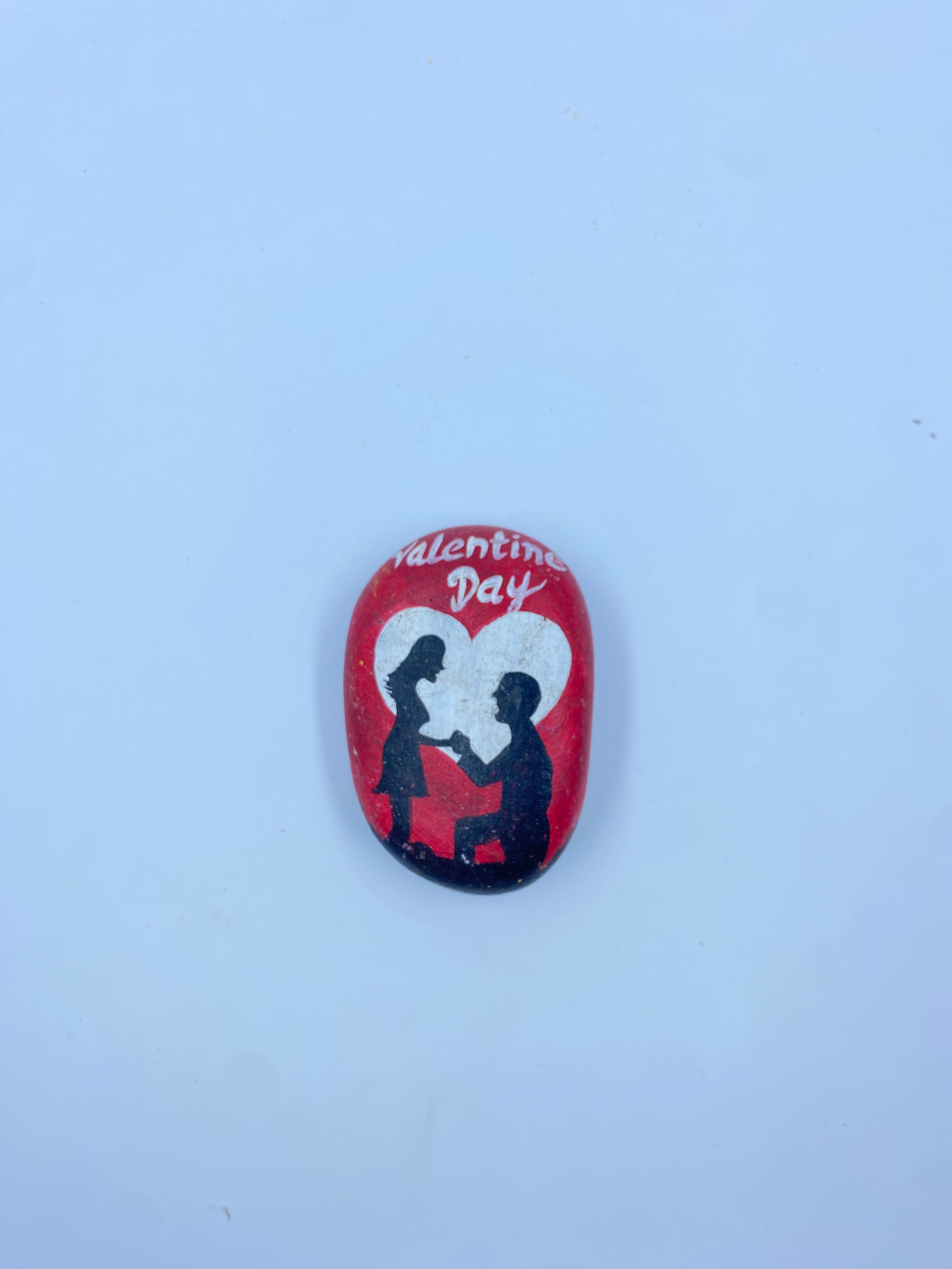 valentines theme painted rock