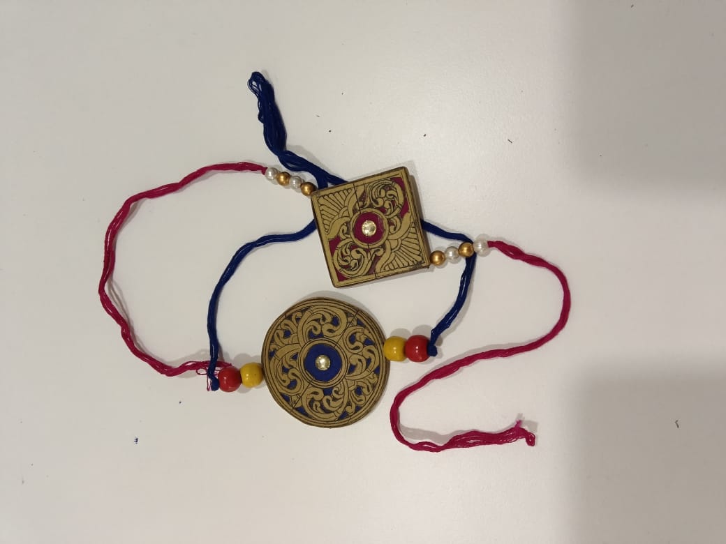Pattachitra rakhis pack (with chawal and kumkum)