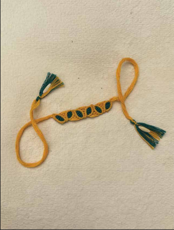 Seed Rakhi pack (with chawal and Kumkum) - Leaf Belt with sponge gourd, Amaranthus, Purslane