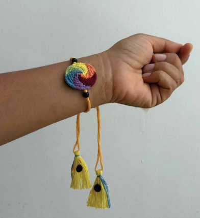 Seed Rakhi pack (with chawal and Kumkum) - Every Stone is a life (Rainbow Round)
