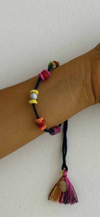 Seed Rakhi pack (with chawal and Kumkum) - Colorful Flower with sponge gaurd, Amaranthus, Purslane seeds