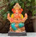 13" Small Philips DG Paper Mache Ganpati Idol | Eco-Friendly Ganesh Murti