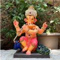 Dhaani Foods 20 Inch Krishna Ganesh Idol (DLP) | Shadu Mati Eco-Friendly Ganesha | Designer Divine Murti