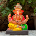 12" Shivrekar DY Paper Mache Ganpati Idol | Eco-Friendly Ganesh Murti