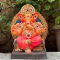 14" Prabhwal Ganesh DPBB Paper Mache Ganpati Idol | Eco-Friendly Murti