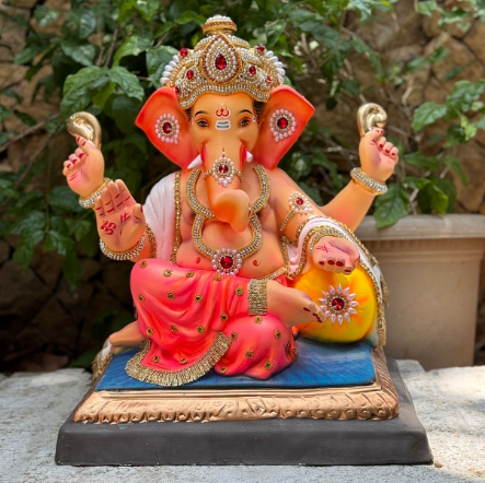 18.5" Bhupati Ganesh DP Paper Mache Ganpati Idol | Eco-Friendly Ganesh Murti