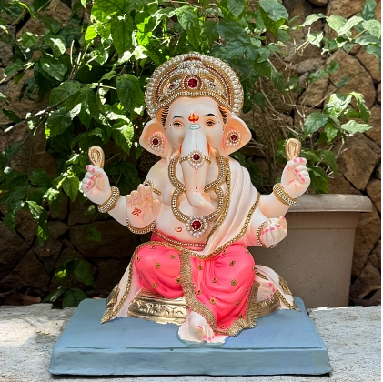 18" Brahman DPSW Paper Mache Ganpati Idol | Eco-Friendly Ganesh Murti