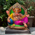 18" Golring Peshwa DPU Paper Mache Ganpati Idol | Eco-Friendly Ganesh Murti