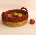 Sabai Grass Basket with Handle 8x8x3 Inch | Handmade Storage Basket
