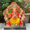 18" Furniture DY Paper Mache Ganpati Idol | Eco-Friendly Ganesh Murti