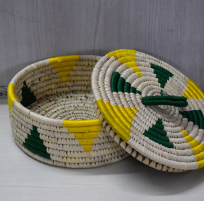 Sabai Grass Round Box 8x3 Inch | Handmade Eco-Friendly Storage Box