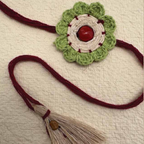Seed Rakhi pack (with chawal and Kumkum) - Love is in the air (Banana Fiber Flower