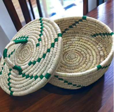 Sabai Grass Round Box 8x3 Inch | Handmade Eco-Friendly Storage Box