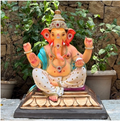 Dhaani Foods 25 Inch Chaturbhuj Ganesh Idol (DW) | Shadu Mati Eco-Friendly Ganesha | Premium Grand Murti