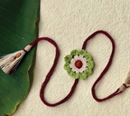 Seed Rakhi pack (with chawal and Kumkum) - Love is in the air (Banana Fiber Flower