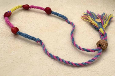 Seed Rakhi pack (with chawal and Kumkum) - Red Bead with Ash Gourd, Amaranthus, purslane seeds