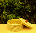 Sabai Grass Round Box 8x3 Inch | Handmade Eco-Friendly Storage Box
