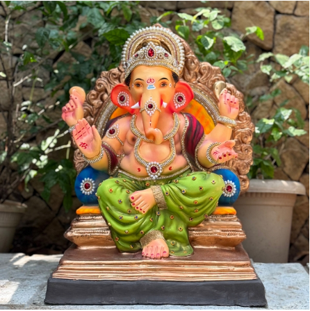 Dhaani Foods 23 Inch Double Load Furniture Ganesh Idol (DMG) | Shadu Mati Eco-Friendly Ganesha | Premium Grand Murti