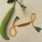 Seed Rakhi pack (with chawal and Kumkum) - Leaf Belt with sponge gourd, Amaranthus, Purslane