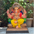 Dhaani Foods 23 Inch Double Load Furniture Ganesh Idol (DY) | Shadu Mati Eco-Friendly Ganesha | Premium Grand Murti