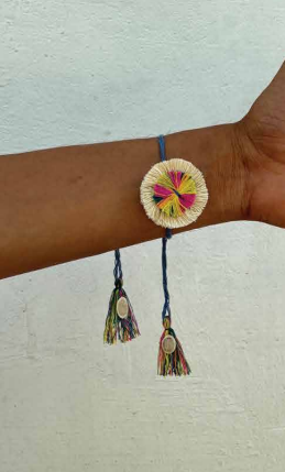 Seed Rakhi pack (with chawal and Kumkum) - Love Is In The Air (Colourful Flower)
