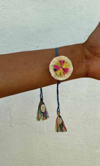Seed Rakhi pack (with chawal and Kumkum) - Love Is In The Air (Colourful Flower)