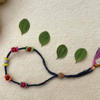 Seed Rakhi pack (with chawal and Kumkum) - Colorful Flower with sponge gaurd, Amaranthus, Purslane seeds