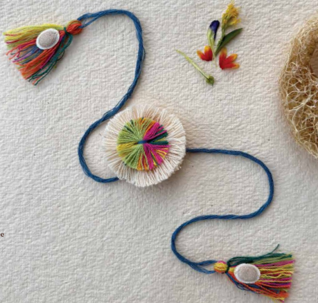 Seed Rakhi pack (with chawal and Kumkum) - Love Is In The Air (Colourful Flower)