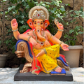 Dhaani Foods 23 Inch Sofa Ganesh Idol (DY) | Shadu Mati Eco-Friendly Ganesha | Premium Grand Murti
