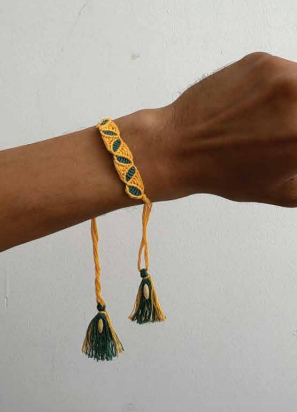 Seed Rakhi pack (with chawal and Kumkum) - Leaf Belt with sponge gourd, Amaranthus, Purslane